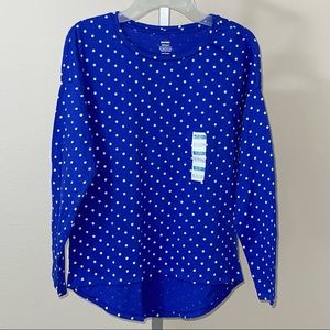 Old Navy Girl’s Ultraviolet Blue Polka Dot Top, Size S (6-7), L (10-12), XL (14)